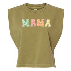 Mama Varsity Cute Mothers Day Garment-Dyed Women's Muscle Tee