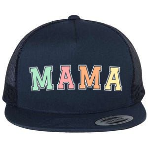 Mama Varsity Cute Mothers Day Flat Bill Trucker Hat