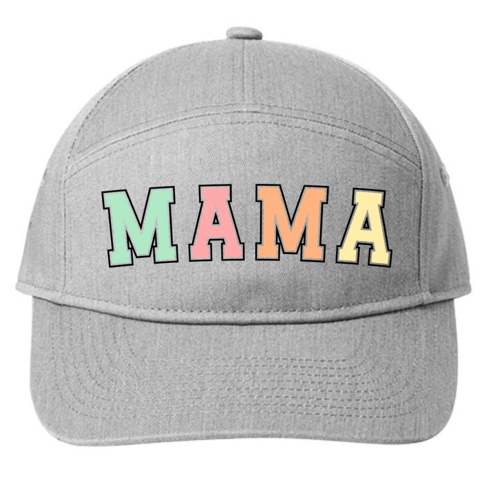 Mama Varsity Cute Mothers Day 7-Panel Snapback Hat