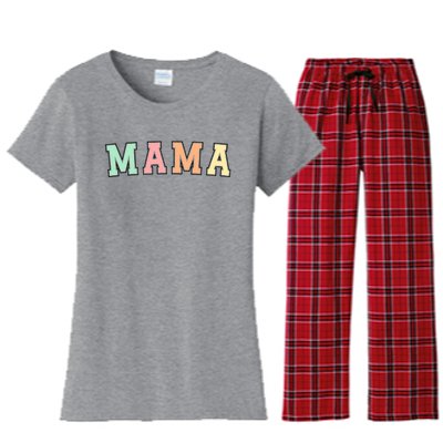 Mama Varsity Cute Mothers Day Women's Flannel Pajama Set