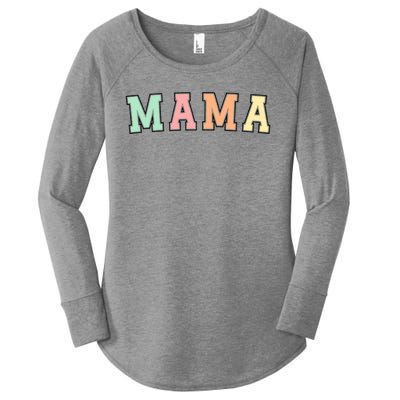 Mama Varsity Cute Mothers Day Women's Perfect Tri Tunic Long Sleeve Shirt