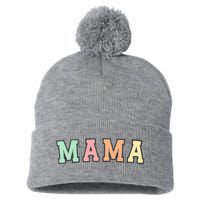 Mama Varsity Cute Mothers Day Pom Pom 12in Knit Beanie