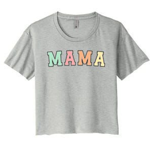 Mama Varsity Cute Mothers Day Women's Crop Top Tee