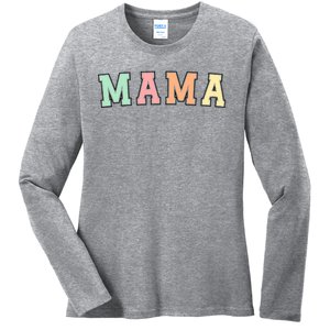 Mama Varsity Cute Mothers Day Ladies Long Sleeve Shirt