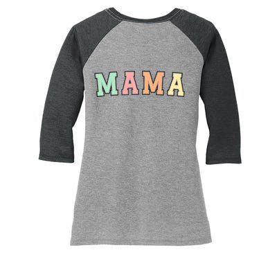 Mama Varsity Cute Mothers Day Women's Tri-Blend 3/4-Sleeve Raglan Shirt