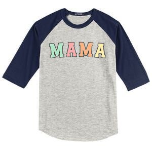 Mama Varsity Cute Mothers Day Kids Colorblock Raglan Jersey