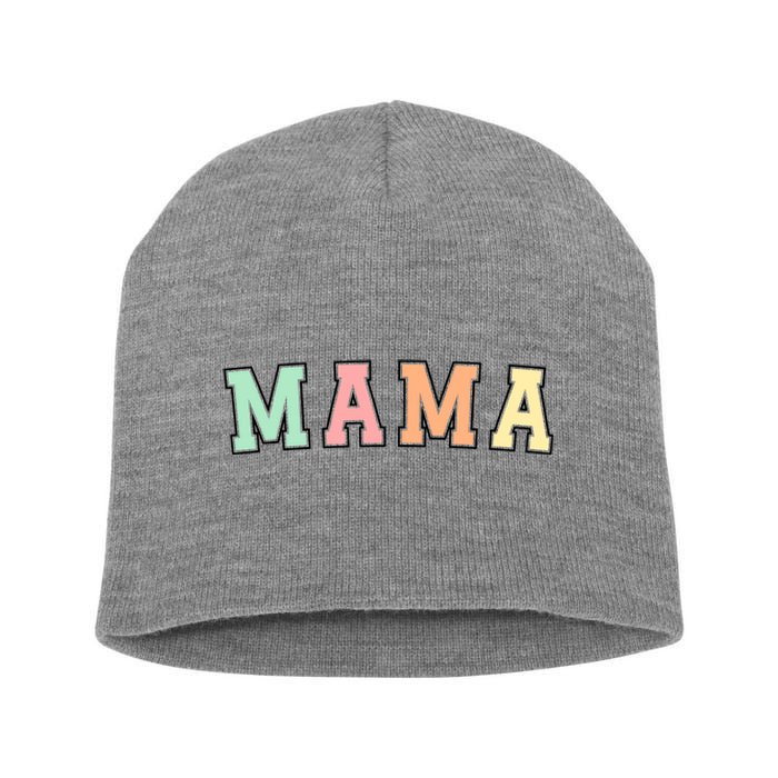 Mama Varsity Cute Mothers Day Short Acrylic Beanie