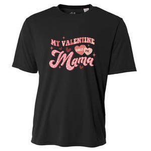 My Valentine Calls Me Mama Valentine Day Gift For Mother's Day Cooling Performance Crew T-Shirt