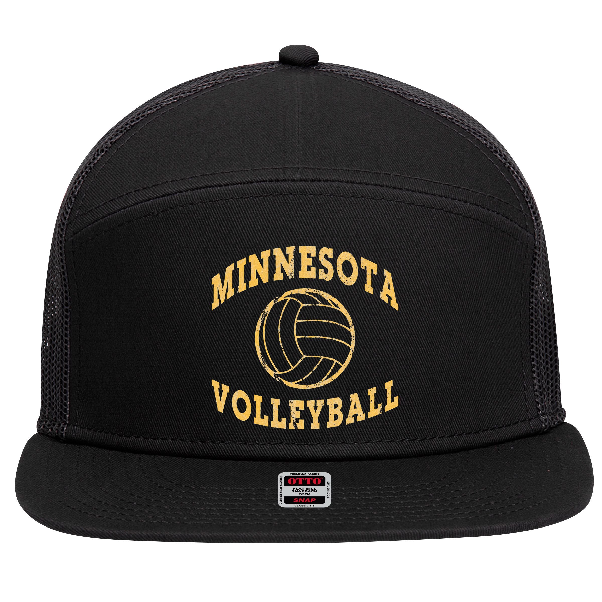Minnesota Volleyball Classic Vintage Distressed 7 Panel Mesh Trucker Snapback Hat