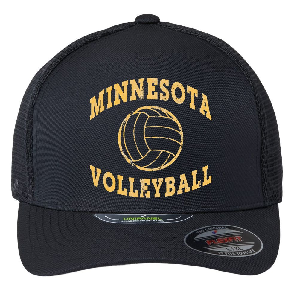 Minnesota Volleyball Classic Vintage Distressed Flexfit Unipanel Trucker Cap