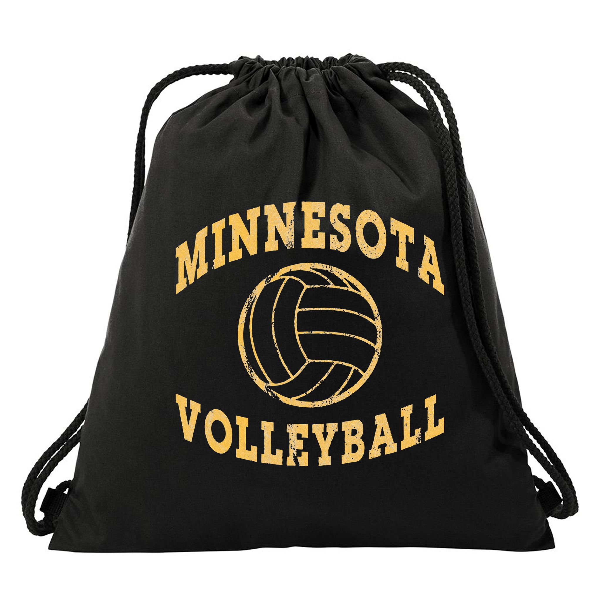 Minnesota Volleyball Classic Vintage Distressed Drawstring Bag