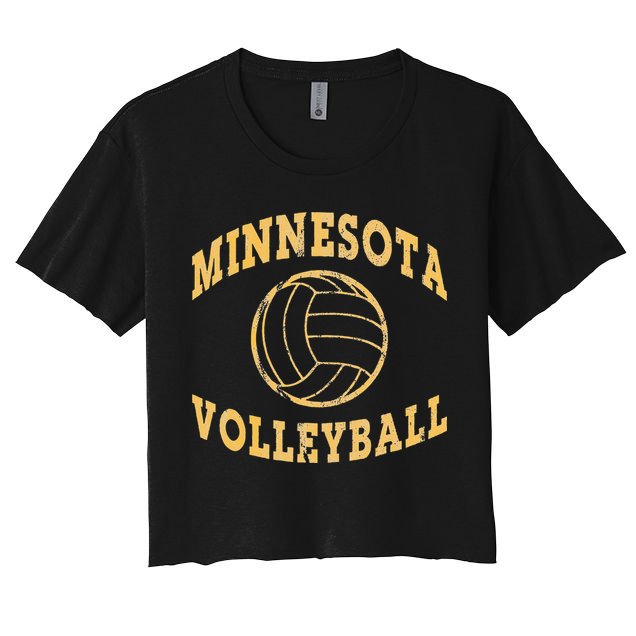 Minnesota Volleyball Classic Vintage Distressed Women's Crop Top Tee