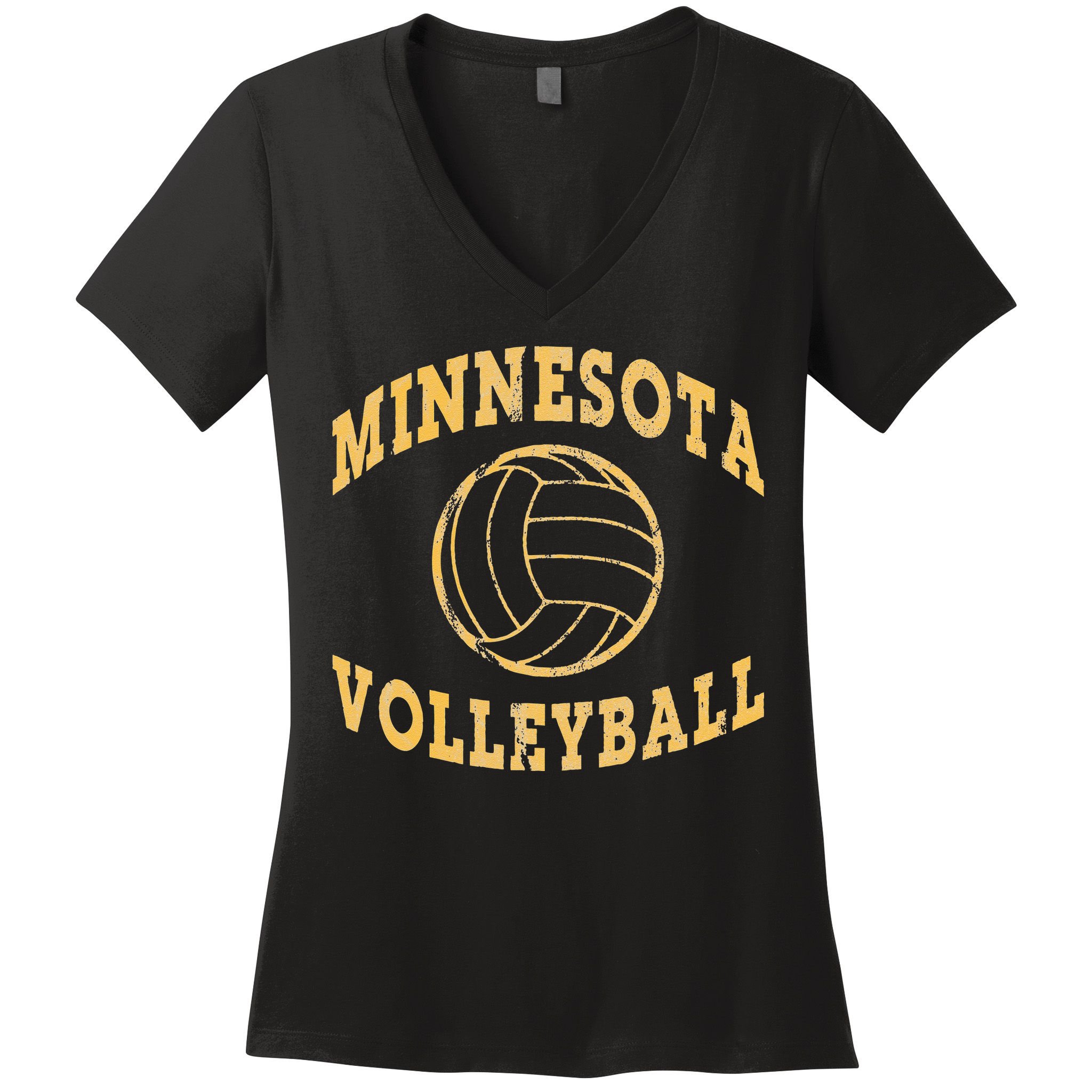 Minnesota Volleyball Classic Vintage Distressed Women's V-Neck T-Shirt