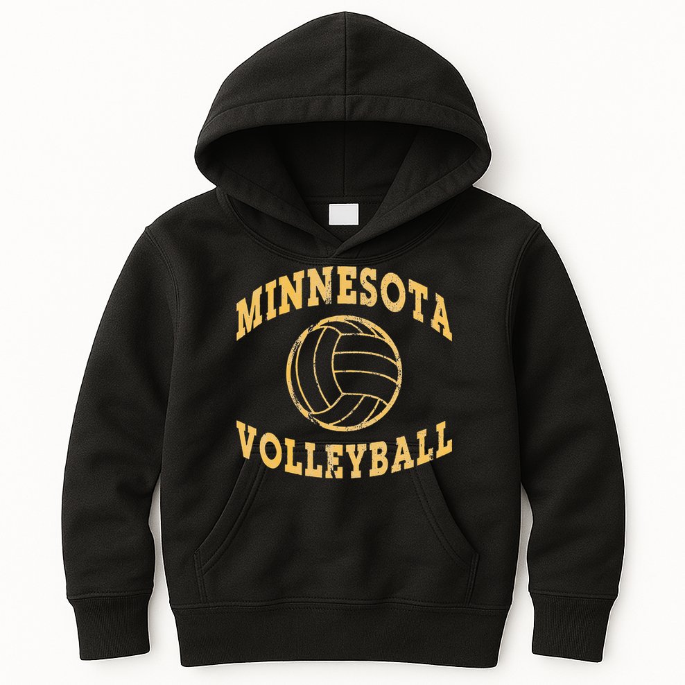 Minnesota Volleyball Classic Vintage Distressed Kids Hoodie