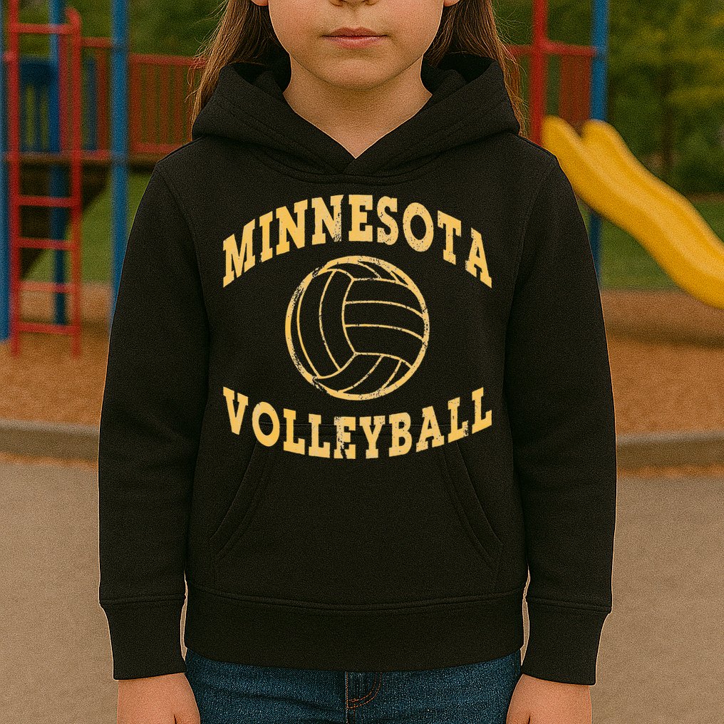Minnesota Volleyball Classic Vintage Distressed Kids Hoodie
