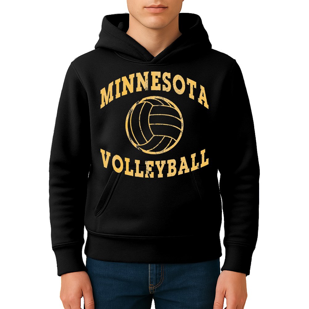 Minnesota Volleyball Classic Vintage Distressed Kids Hoodie