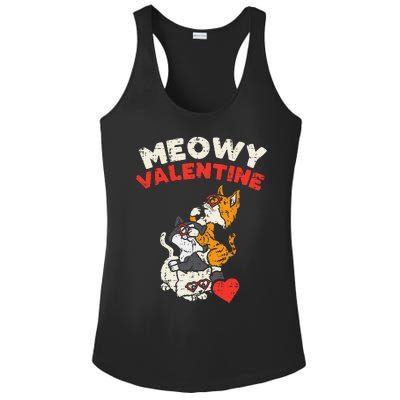 Meowy Valentine Cats Cute Kitten Cat Valentines Day Funny Ladies PosiCharge Competitor Racerback Tank