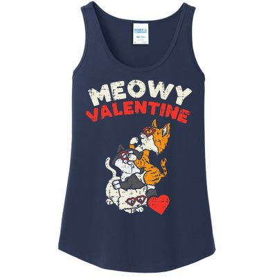 Meowy Valentine Cats Cute Kitten Cat Valentines Day Funny Ladies Essential Tank