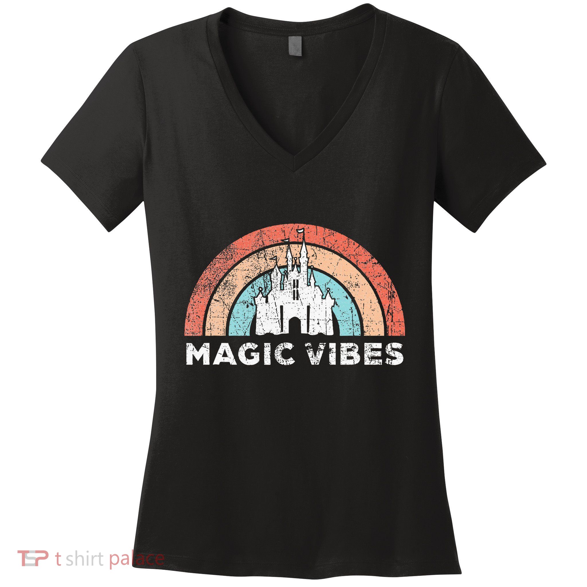 Magic Vibes Cute Matching Vacation Tops Women's V-Neck T-Shirt
