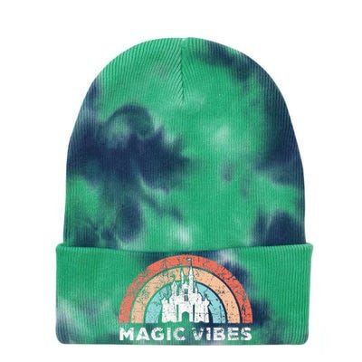 Magic Vibes Cute Matching Vacation Tie Dye 12in Knit Beanie