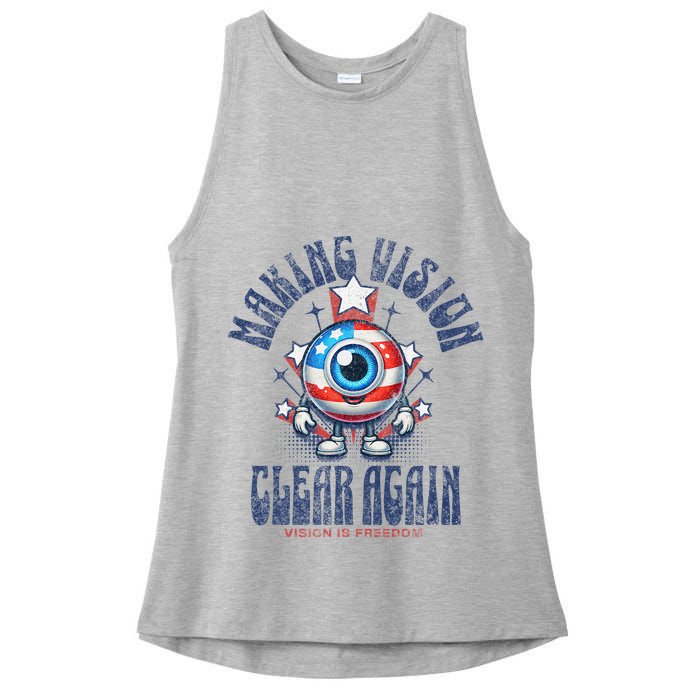 Making Vision Clear Again Funny Eye Ladies PosiCharge Tri-Blend Wicking Tank
