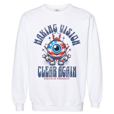 Making Vision Clear Again Funny Eye Garment-Dyed Sweatshirt