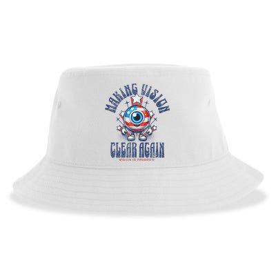 Making Vision Clear Again Funny Eye Sustainable Bucket Hat