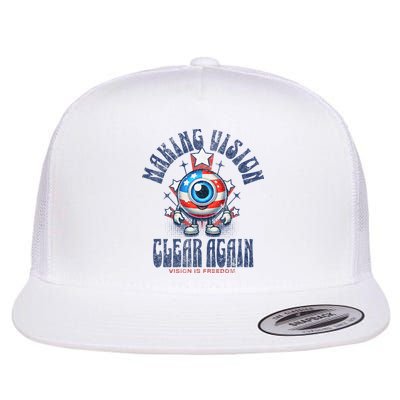 Making Vision Clear Again Funny Eye Flat Bill Trucker Hat