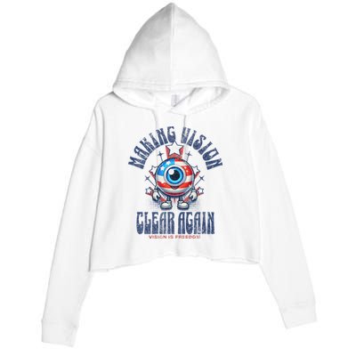 Making Vision Clear Again Funny Eye Crop Fleece Hoodie