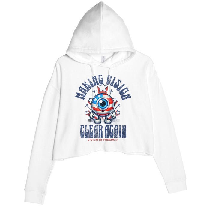 Making Vision Clear Again Funny Eye Crop Fleece Hoodie