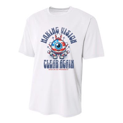 Making Vision Clear Again Funny Eye Youth Performance Sprint T-Shirt