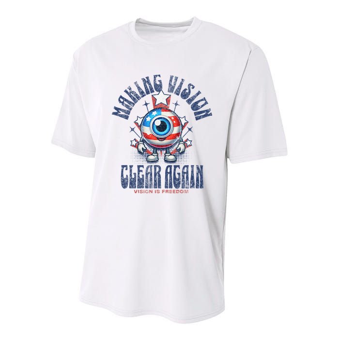 Making Vision Clear Again Funny Eye Youth Performance Sprint T-Shirt