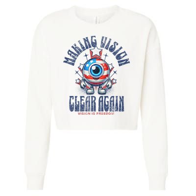 Making Vision Clear Again Funny Eye Cropped Pullover Crew