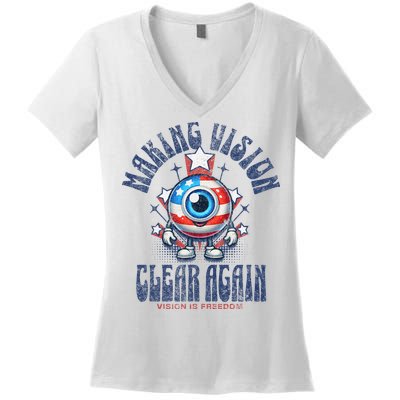 Making Vision Clear Again Funny Eye Women's V-Neck T-Shirt