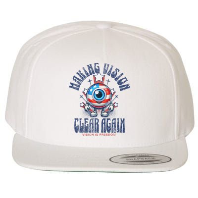 Making Vision Clear Again Funny Eye Wool Snapback Cap