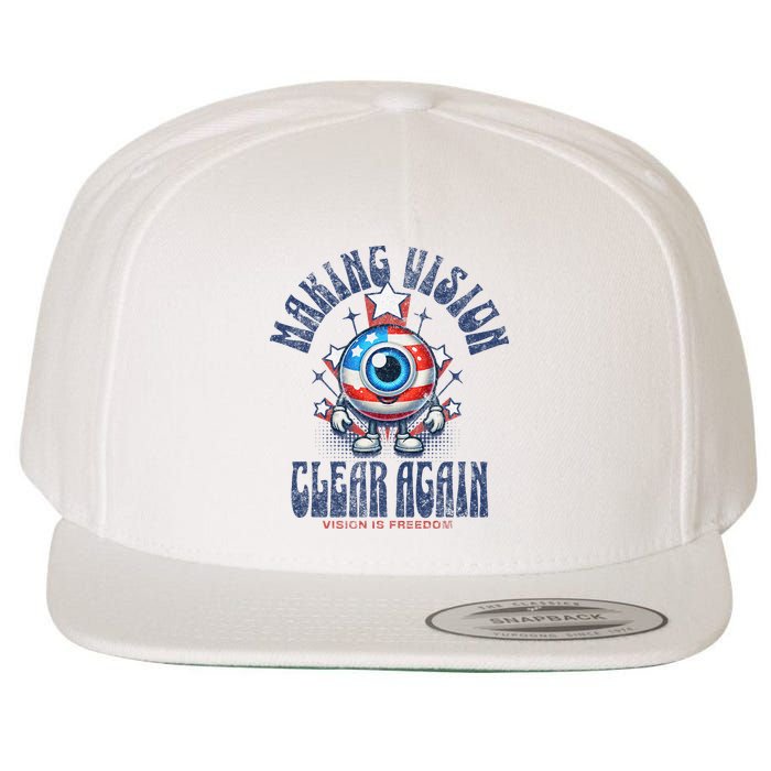 Making Vision Clear Again Funny Eye Wool Snapback Cap