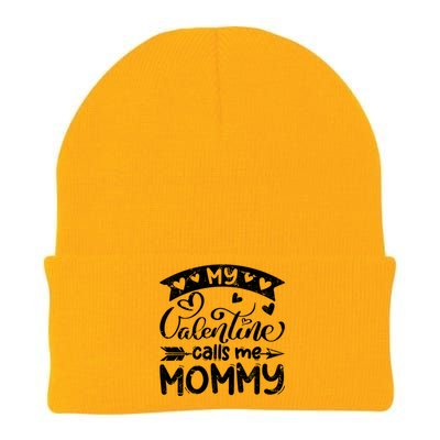 My Valentine Calls Me Mommy Valentines Day Matching Family Meaningful Gift Knit Cap Winter Beanie