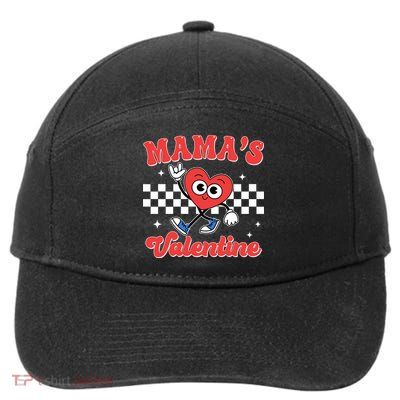 Mamas Valentine Cute Heart Retro Gift 7-Panel Snapback Hat
