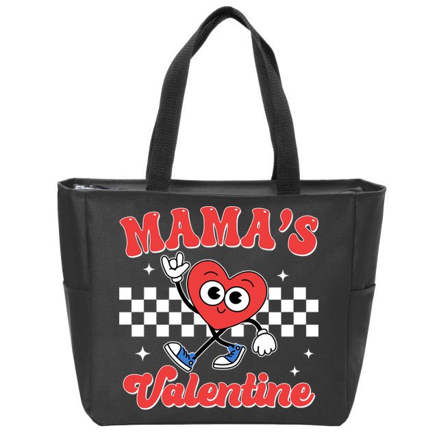 Mamas Valentine Cute Heart Retro Gift Zip Tote Bag