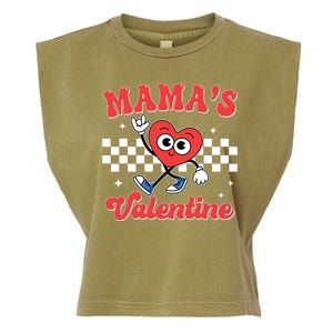 Mamas Valentine Cute Heart Retro Gift Garment-Dyed Women's Muscle Tee