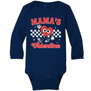 Mamas Valentine Cute Heart Retro Gift Baby Long Sleeve Bodysuit