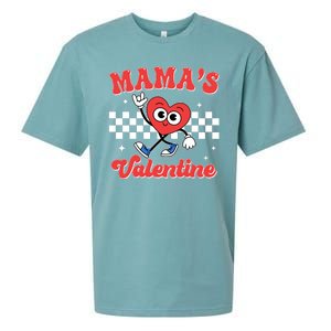 Mamas Valentine Cute Heart Retro Gift Sueded Cloud Jersey T-Shirt