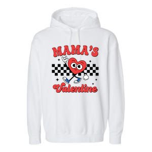 Mamas Valentine Cute Heart Retro Gift Garment-Dyed Fleece Hoodie