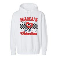 Mamas Valentine Cute Heart Retro Gift Garment-Dyed Fleece Hoodie