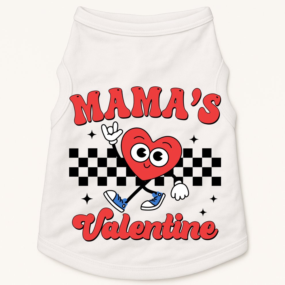 Mamas Valentine Cute Heart Retro Gift Doggie Tank