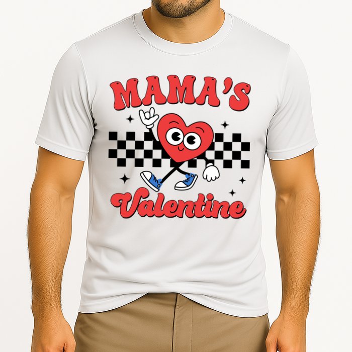 Mamas Valentine Cute Heart Retro Gift Cooling Performance Crew T-Shirt