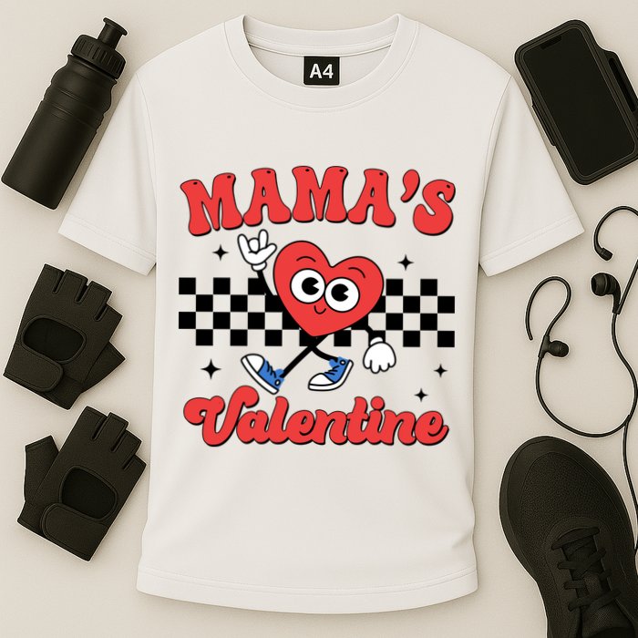 Mamas Valentine Cute Heart Retro Gift Cooling Performance Crew T-Shirt