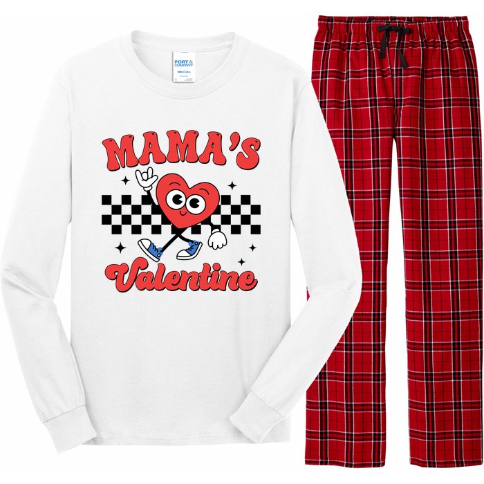 Mamas Valentine Cute Heart Retro Gift Long Sleeve Pajama Set