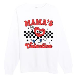 Mamas Valentine Cute Heart Retro Gift Premium Crewneck Sweatshirt