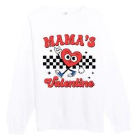 Mamas Valentine Cute Heart Retro Gift Premium Crewneck Sweatshirt